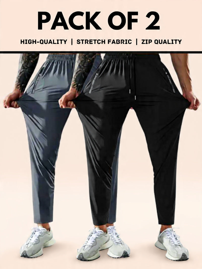 High Stretch Italian Spandex Gray / Black Trouser