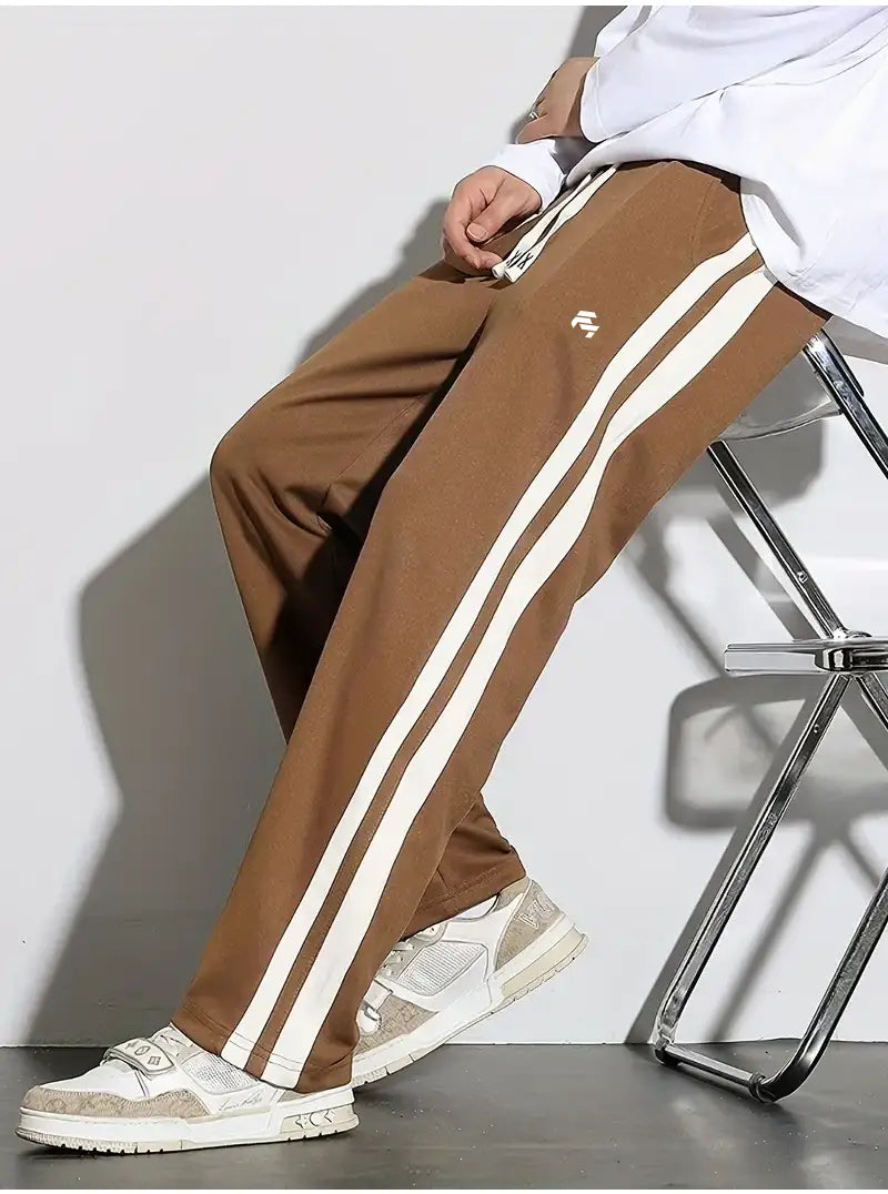 Men's Trendy Contrast Color Stripe Trousers